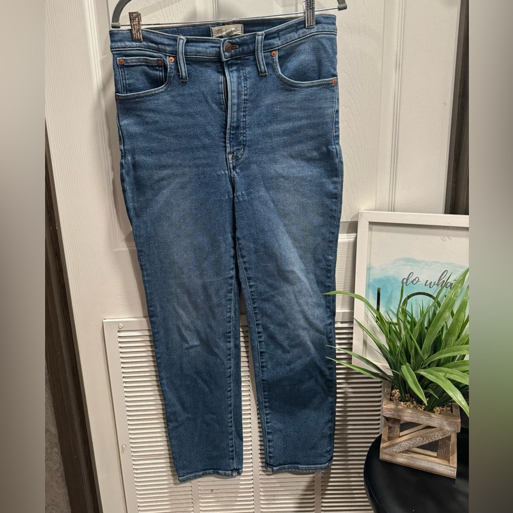 Madewell The Perfect Vintage Straight Jeans Womens Blue High Rise size 30